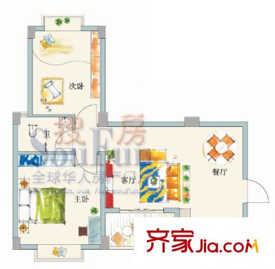 金禾灣戶型圖2室2廳1衛(wèi)1廚
