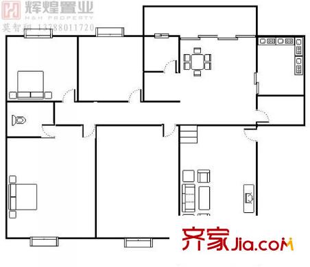 東景花園 4室 戶型圖