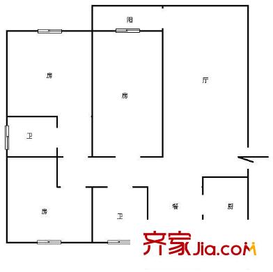 香港花園 3室 戶型圖