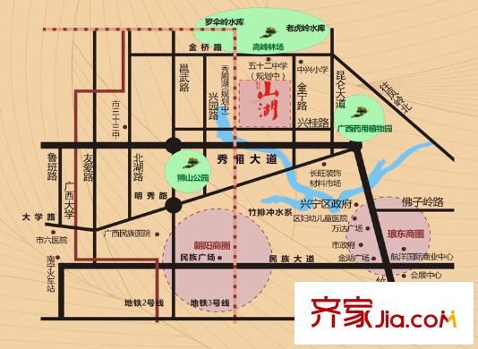 紅日山湖交通圖