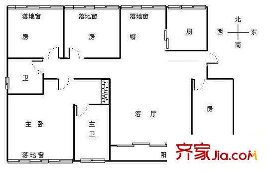盛天名都 4室 戶型圖