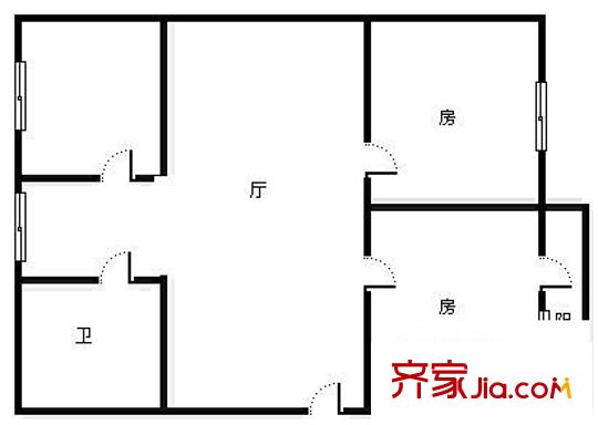 新竹小區(qū) 2室 戶型圖