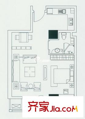 新竹小區(qū)戶型圖1房1廳  2_調(diào)整大小 1室1廳1衛(wèi)1廚