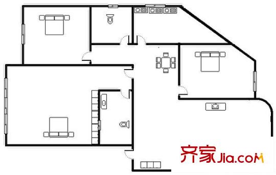 外灘新城 3室 戶型圖
