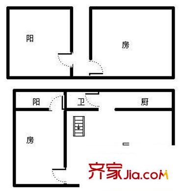 億利城 2室 戶型圖