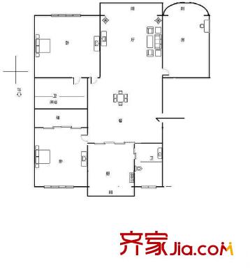 銘湖經(jīng)典 3室 戶型圖