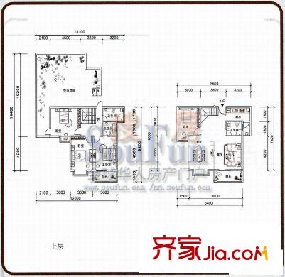 A派公館戶型圖B1樓中樓 4室2廳3衛(wèi)1廚