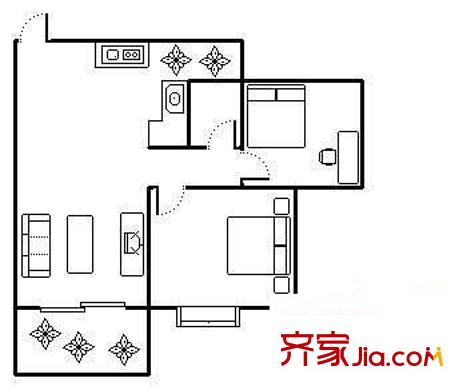 中鼎溫馨家園 2室 戶型圖