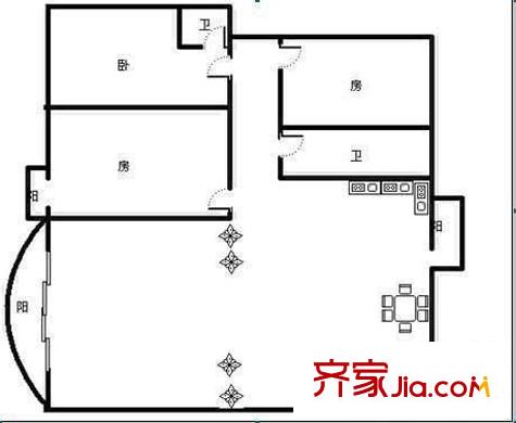 中鼎溫馨家園 3室 戶(hù)型圖