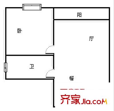 山水花都 1室 戶型圖