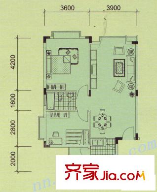 金禾灣戶型圖3室2廳1衛(wèi)1廚