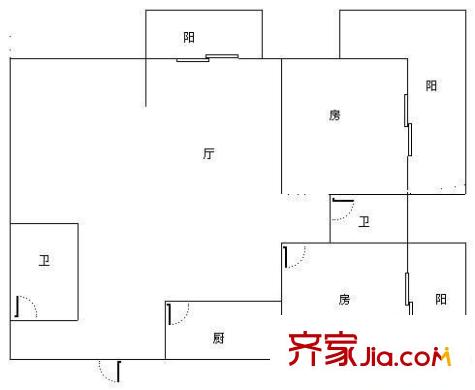 呈輝綠城畫卷 2室 戶型圖