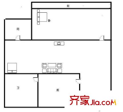 振寧翠峰 1室 戶型圖
