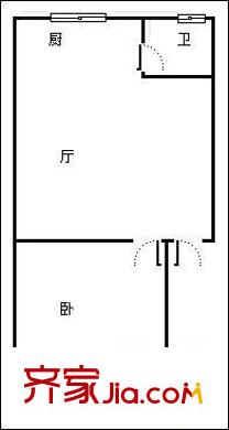 北湖安居小區(qū) 1室 戶型圖