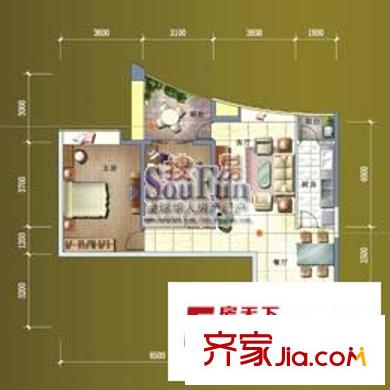 佳得鑫水晶城戶型圖南海居 2室2廳1衛(wèi)