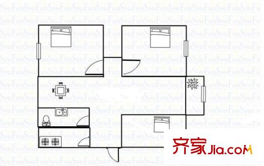 盛天名都 3室 戶型圖