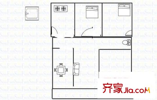 盛天名都 3室 戶型圖
