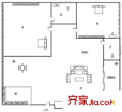 盛天名都 4室 戶型圖
