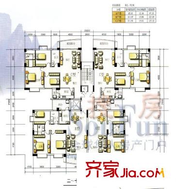文景園戶型圖3#A-C戶型 3室2廳2衛(wèi)1廚