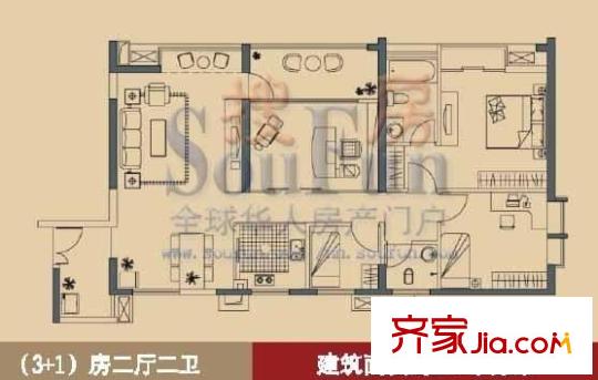 逸景園 3室 戶型圖