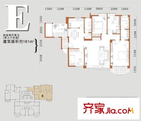 南湖國(guó)際廣場(chǎng) 4室 戶型圖