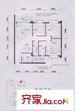 竹溪新興苑 4室 戶型圖
