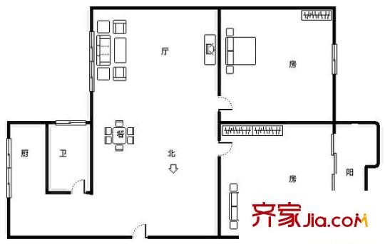 竹溪新興苑 2室 戶型圖