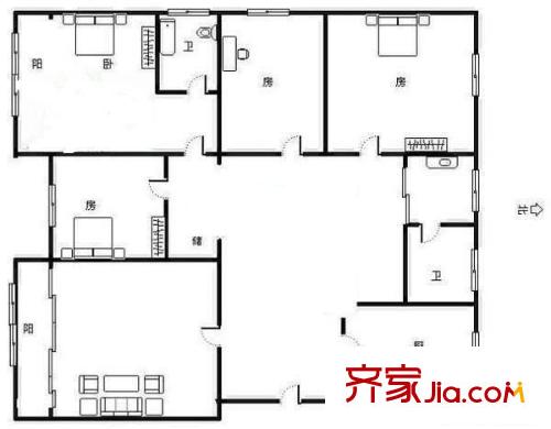 竹溪新興苑 4室 戶型圖