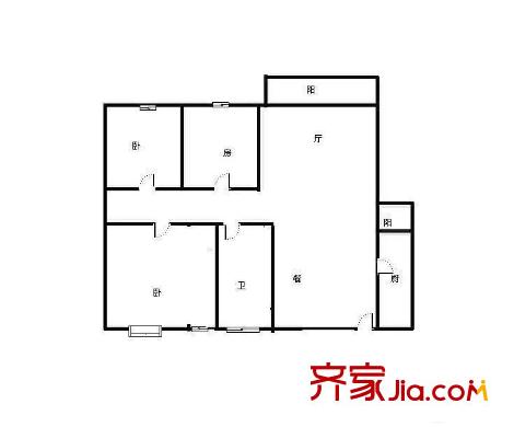 中鼎溫馨家園 3室 戶型圖