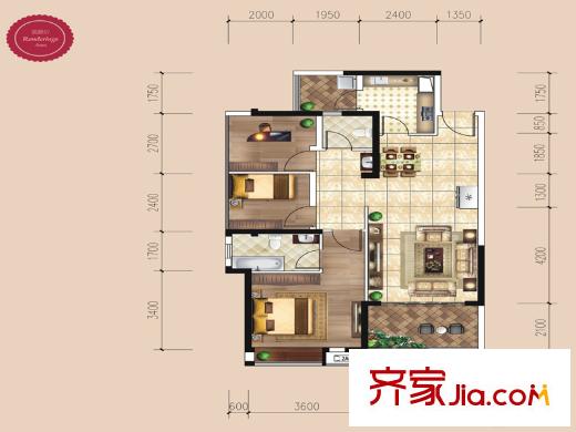 龍光君悅?cè)A庭1、3、5#樓01/02號(hào)房F戶型 3室2廳2衛(wèi)1廚