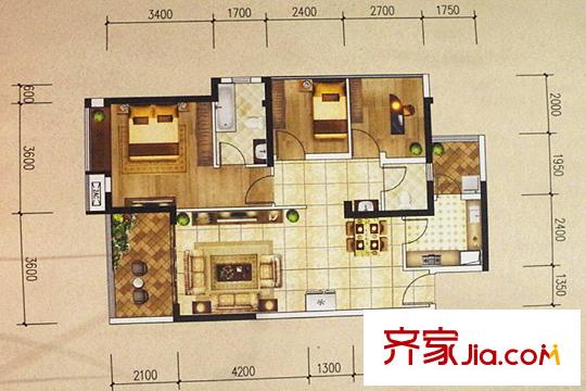 龍光君悅?cè)A庭1#01/02房，3#01/02房，5#01/02房F戶型 3室2廳2衛(wèi)