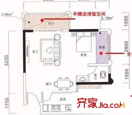 北湖安居小區(qū) 1室 戶型圖