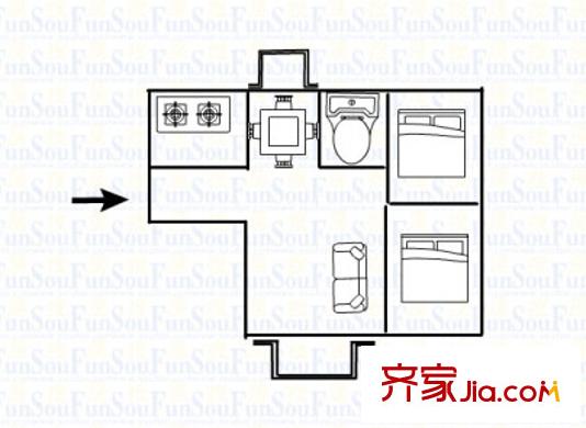 區(qū)醫(yī)院星湖門診部宿舍戶型圖2 