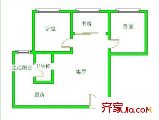 區(qū)醫(yī)院星湖門診部宿舍戶型圖1 
