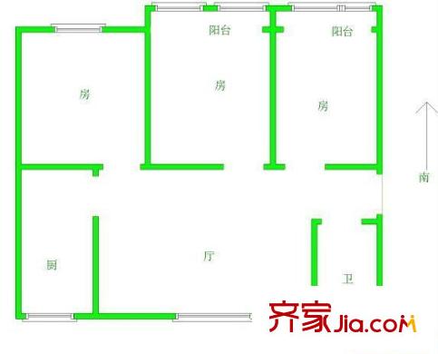 區(qū)水產(chǎn)畜牧局大院戶型圖4 3室2廳1衛(wèi)1廚