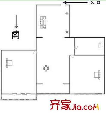 第四人民醫(yī)院生活一區(qū)戶型圖3 2室2廳1衛(wèi)1廚