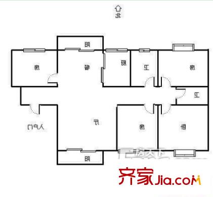 廣西科技出版社宿舍戶型圖13 4室2廳1衛(wèi)1廚
