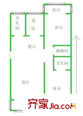 超大運(yùn)輸大學(xué)生活區(qū)戶型圖11 2室2廳2衛(wèi)1廚