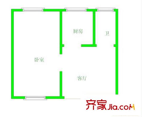翠園小區(qū)戶型圖11 1室1廳1衛(wèi)1廚