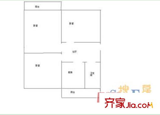 真情制衣廠宿舍戶(hù)型圖1 3室2廳1衛(wèi)1廚