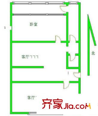 南寧地質(zhì)勘查院長(zhǎng)湖路生活區(qū)戶型圖4 2室2廳1衛(wèi)1廚