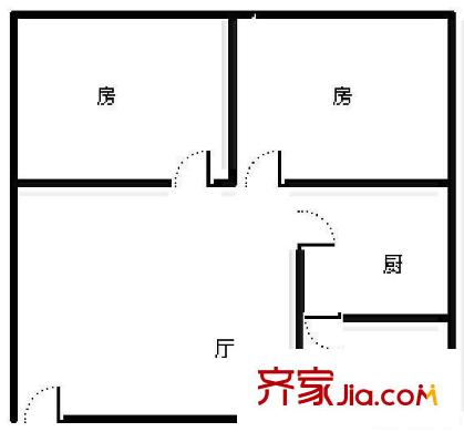 人民商廈住宅戶型圖人民商廈 2室 戶型圖 2室1廳1衛(wèi)1廚