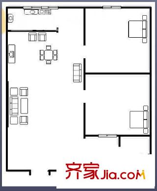 區(qū)通信管理局宿舍戶型圖郵電大院 2室2廳1衛(wèi)1廚