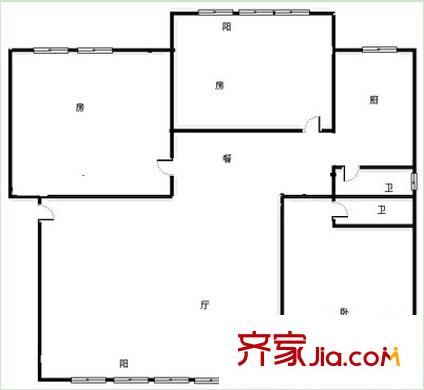 廣西路橋公司江南生活區(qū)戶型圖2 3室2廳2衛(wèi)1廚