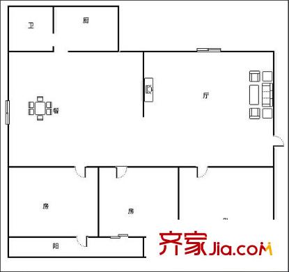 廣西路橋公司江南生活區(qū)戶型圖1 3室2廳2衛(wèi)1廚