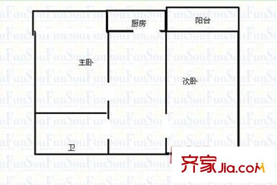 廣西路橋公司江南生活區(qū)戶(hù)型圖5 2室2廳1衛(wèi)1廚