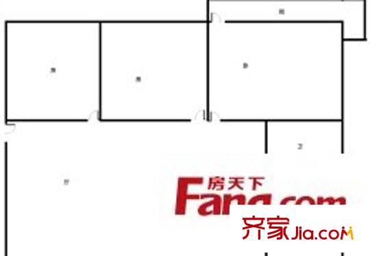 南寧市面粉廠宿舍 3室 戶型圖