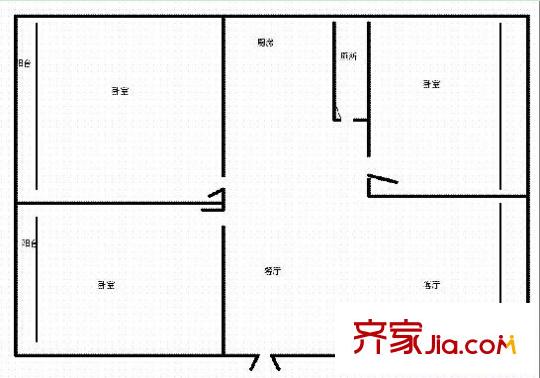 南寧十中宿舍區(qū)戶型圖2 3室2廳1衛(wèi)1廚