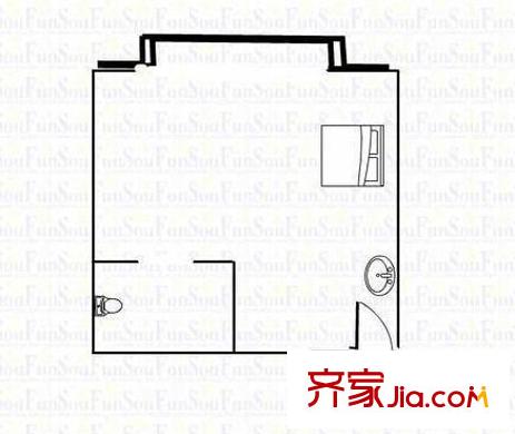 強(qiáng)盛公寓戶型圖3 1室1廳1衛(wèi)1廚