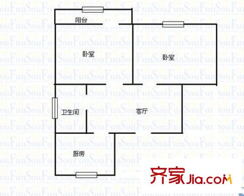 區(qū)水產(chǎn)畜牧局大院戶型圖5 2室2廳1衛(wèi)1廚